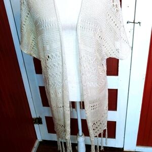 NWT Artesia Open Cardigan Fringe M